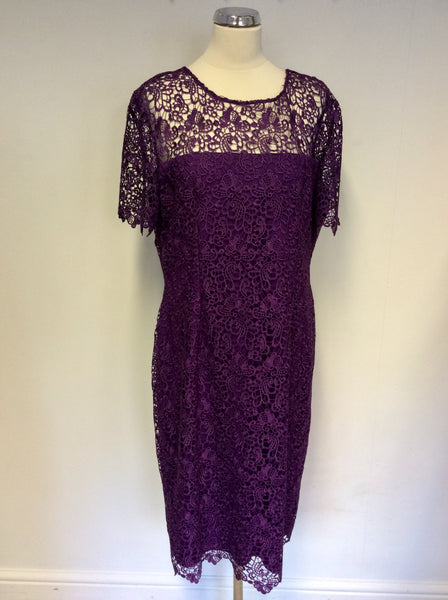 BRAND NEW GINA BACCONI PURPLE LACE SPECIAL OCCASION DRESS SIZE 20