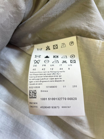 HUGO BOSS GREY COTTON QUILTED ZIP UP JACKET & SHORT SKIRT SUIT SIZE 10/12