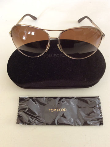 TOM FORD CHARLES GOLD FRAME AVIATOR SUNGLASSES