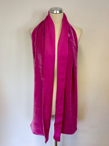 HOBBS PINK VELVET & SATIN WRAP/ SCARF