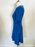 HOBBS OCEAN BLUE SHORT SLEEVE FIT & FLARE DRESS SIZE 8
