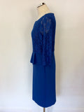 BRAND NEW JAMES LAKELAND BLUE LACE TOP PENCIL DRESS SIZE 14