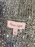 PHASE EIGHT GREY SEQUINNED LONG SLEEVED CARDIGAN  SIZE 14
