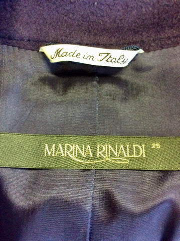 MARINA RINALDI PURPLE WOOL & ANGORA BLEND CLASSIC JACKET SIZE 25 UK 20