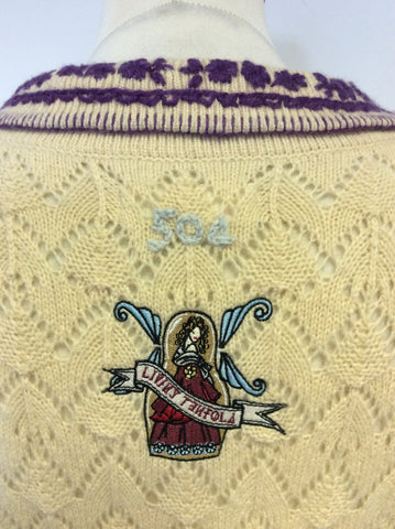 ODD MOLLY CREAM WOOL BLEND SHORT SLEEVE KNIT DRESS SIZE 2 UK 10