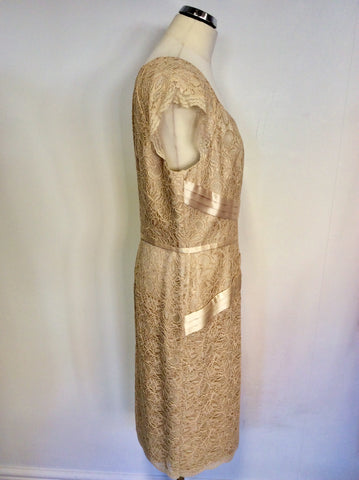 BRAND NEW DRESS CODE BY VEROMIA CHAMPAGNE LACE DRESS & JACKET SIZE 20