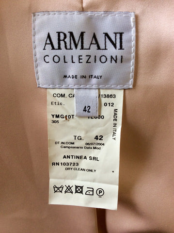 ARMANI COLLEZIONI PALE PEACH / NUDE SILK SPECIAL OCCASION JACKET SIZE 42 UK 10