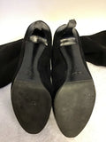 PIED A TERRE BLACK SUEDE OVER KNEE LENGTH HEELED BOOTS SIZE 7/40