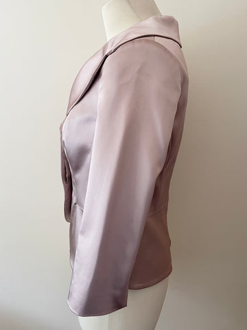 COAST OYSTER PINK SATIN FITTED SPECIAL OCCASION JACKET SIZE 10