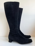 HOBBS BLACK SUEDE KNEE LENGTH BOOTS SIZE 6/39