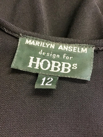 HOBBS BLACK SLEEVELESS WRAP DRESS SIZE 12