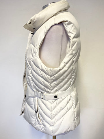 ESPRIT WINTER WHITE HIGH NECK SLEEVELESS DOWN & FEATHER PADDED GILET SIZE 16