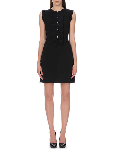 BRAND NEW TED BAKER MIMMI BLACK RUFFLE TRIM PENCIL DRESS SIZE 1 UK 8/10