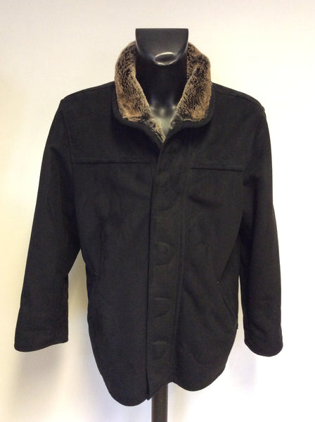 JAEGER BLACK SHEARLING JACKET SIZE M