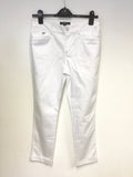 RALPH LAUREN WHITE COTTON SLIM LEG TROUSERS SIZE 4 UK 8