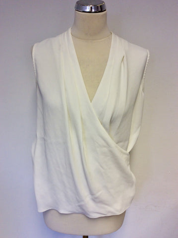 HOBBS INVITATION WHITE V NECKLINE CROSS OVER TOP SIZE 10
