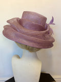 JACQUES VERT LILAC FLOWER & FEATHER TRIM FORMAL HAT