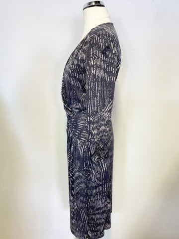 Ghost Dark Grey Print Wrap Dress Size 12