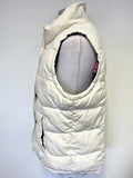 JOULES IVORY ZIP & POPPER FASTEN SLEEVELESS PADDED GILET SIZE 16