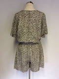 SMART REISS BEIGE PRINT SHORTS PLAYSUIT SIZE 10