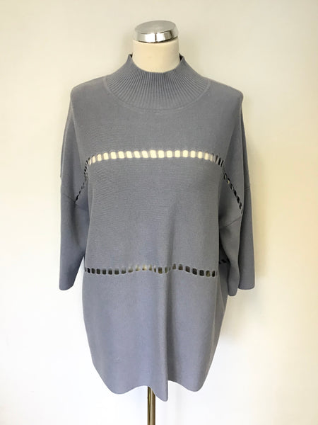 FRENCH CONNECTION LIGHT BLUE CUT OUT TRIM OVERSIZE JUMPER SIZE M