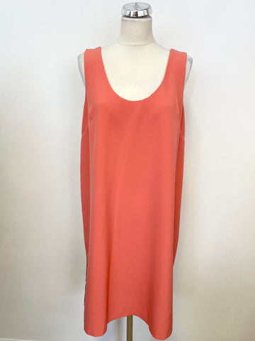 & OTHER STORIES CORAL SLEEVELESS SHIFT DRESS SIZE 42 UK 14