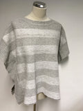 MASSIMO DUTTI GREY STRIPE WOOL & CASHMERE BLEND PONCHO SIZE XS