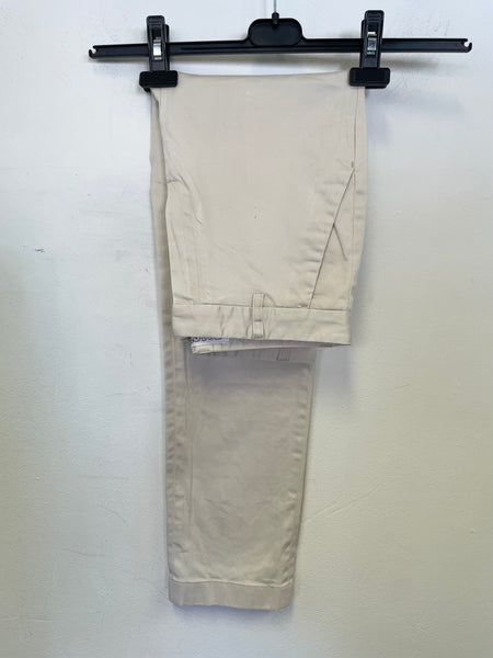 TOAST CREAM COTTON CROPPED TROUSERS SIZE 8