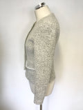 BRAND NEW WITH DEFECT HELENE FOR DENIM WARDROBE LIGHT GREY TWEED JACKET SIZE 8