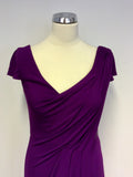 BRAND NEW GINA BACCONI AUBERGINE DRAPED SPECIAL OCCASION DRESS SIZE 10
