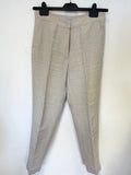 JIGSAW NATURAL/ STONE LINEN TAPERED LEG TROUSERS SIZE 10