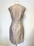 BRAND NEW HOBBS CHAMPAGNE LACE TRIM PENCIL DRESS & FITTED JACKET SUIT SIZE 10
