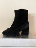 WHISTLES AMBROSE BLACK SUEDE LOAFER BOOTS SIZE 5/38