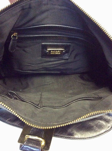 BADGLEY MISCHKA BLACK & GOLD TRIM LARGE SHOULDER BAG