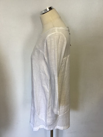 BRAND NEW PHASE EIGHT WHITE COTTON & LINEN TOP SIZE 8