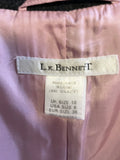 LK BENNETT GREY WOOL WITH PINK STITCH TRIM FITTED TAILORED JACKET SIZE 10