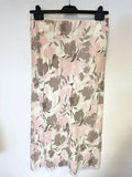 GINA BACCONI CREAM,BROWN & PINK FLORAL PRINT 3 PIECE SPECIAL OCCASION OUTFIT SIZE 14
