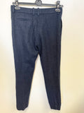 PRINGLE DARK BLUE WOOL TAPERED LEG CAPRI TROUSERS  SIZE 6