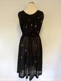 MULBERRY BLACK KITE PRINT SILK DRESS SIZE 10