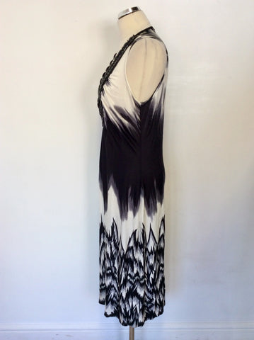 STAR BY JULIEN MACDONALD BLACK,WHITE & GREY PRINT DRESS SIZE 16