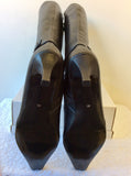 BRAND NEW BURDALE BLACK LEATHER KNEE LENGTH BOOTS SIZE 4.5/37.5