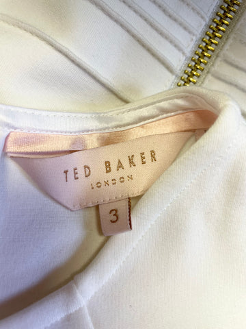 BRAND NEW TED BAKER BLACK & WHITE STRETCH FLARED SKIRT DETAIL DRESS SIZE 3 UK 12/14
