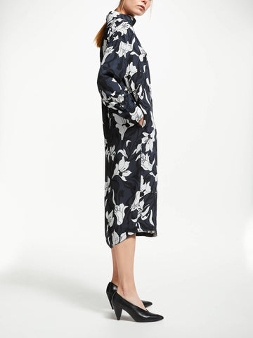BRAND NEW KIN BY JOHN LEWIS LOKI FLORAL PRINT BUTTON COLLAR MIDI DRESS SIZE 16