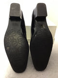 VAN DAL BLACK PATENT LEATHER SILVER TRIM COURT SHOES SIZE 4.5 EE / 37.5