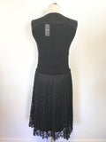BRAND NEW JOSEPH YELENA BLACK LACE & CREPE PENCIL DRESS SIZE 36 UK 8