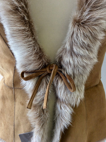 BRAND NEW CELTIC & CO 100% NATURAL HONEY SHEEPSKIN FUR LINED GILET