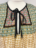 MONSOON 100% SILK MULTI COLOURED KAFTAN DRESS SIZE 12