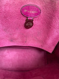 MULBERRY TILLIE DARK PINK LEATHER DRAWSTRING CLOSURE TOTE BAG