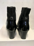 MARKS & SPENCER BLACK PATENT LEATHER ANKLE BOOTS SIZE 7.5
