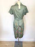 BRAND NEW LINDY BOP GREEN FLORAL PRINT PENCIL DRESS & BOLERO JACKET SIZE 12